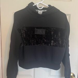 PINK Victoria's Secret Black Velvet Cowl Neck Sweater